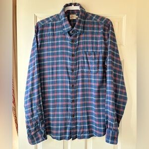 Faherty Men's Casual Plaid Shirt Long Sleeve Multicolor Size L